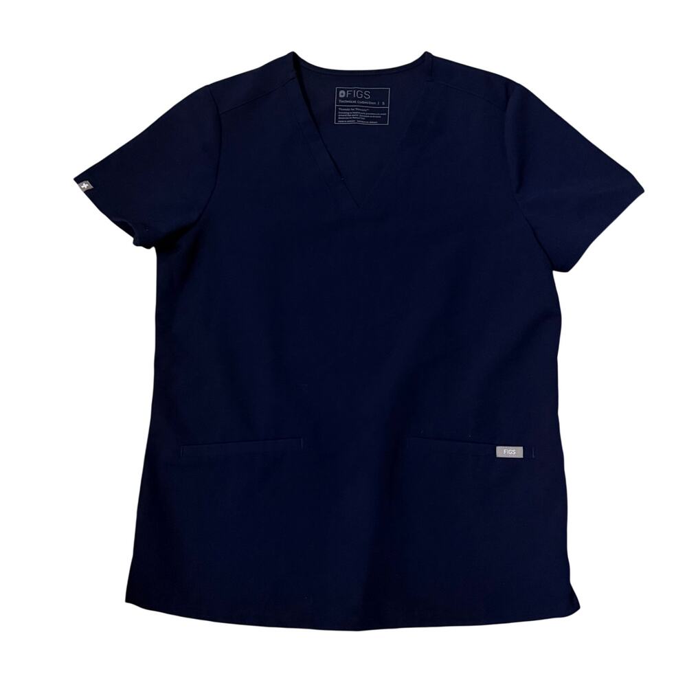 Figs navy Catarina scrub top sz S nurse work wear medical attire doctor